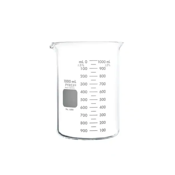 PYREX® Griffin Low Form 1L Beaker, Double Scale, Graduated,24 / Cs  