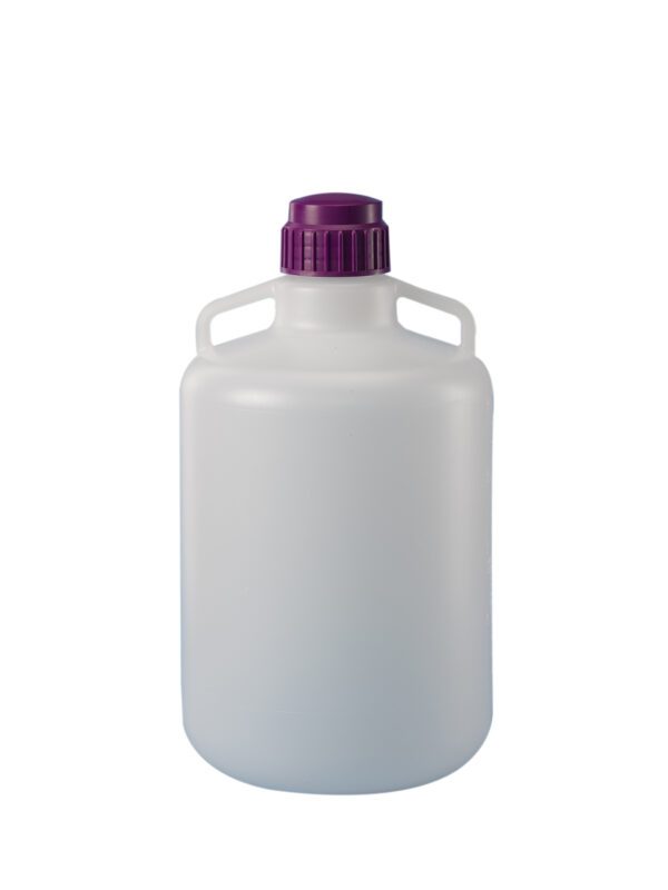 Carboys, narrow neck, round, with screw caps 50L