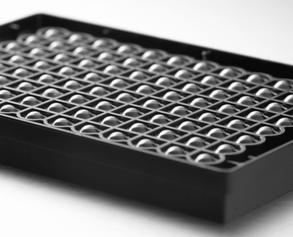 Corning® 96-well Black/Clear Round Bottom Ultra-Low Attachment Surface Spheroid Microplate, Bulk Packed, with Lid, Sterile, 10/Bag