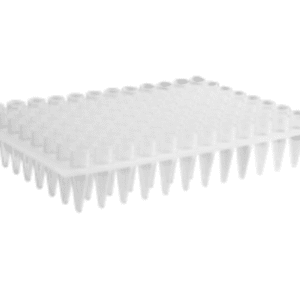 Axygen® 96-well Polypropylene PCR Microplate, No Skirt, Elevated Wells, Compatible with MegaBACE Sequencer, Clear, Nonsterile