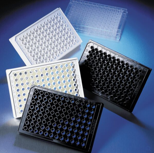 Corning® 96-well Solid White Flat Bottom Polystyrene TC-treated Microplates, 20 per bag, with Lid, Sterile