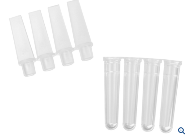 Axygen® 0.1 mL Polypropylene PCR Tube Strips and Caps, 4 Tubes/Strip, 4 Caps/Strip, Clear, Nonsterile