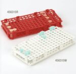 Rack, Snap Together, for 1.5mL and 2.0mL Microcentrifuge Tubes, Reinforced PP, 128-Place, Red