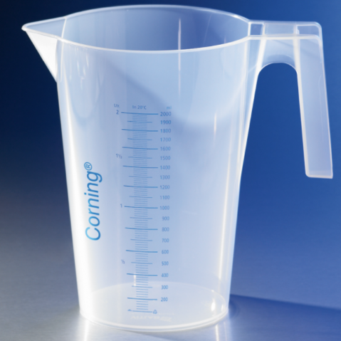 Corning® 3000 mL Beaker with Handle and Spout, Polypropylene