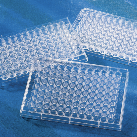 Corning® 96-well Clear Round Bottom TC-treated Microplate, Individually Wrapped, with Lid, Sterile