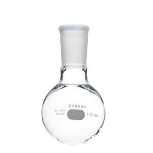 PYREX® 100 mL Short Neck Boiling Flask, Round Bottom, 24/40 Standard Taper Joint