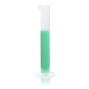 500mL Cylinder, Measuring, Diamond Essentials, Class B, PMP, Molded Graduations, tall form