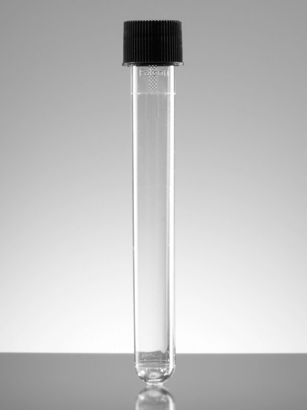 Falcon® 19 mL Round Bottom Polystyrene Test Tube, with Screw Cap, Sterile, Individually Wrapped, 500/Case