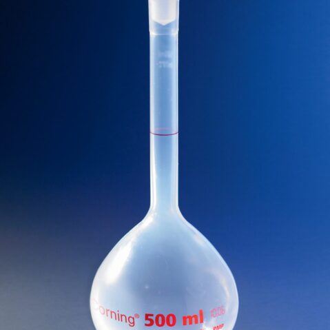 Corning® 25 mL Class A Reusable Plastic Volumetric Flask, Polymethylpentene with 10/19 Tapered PP Stopper