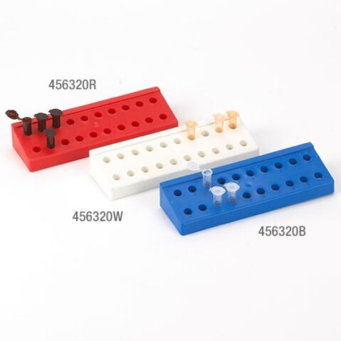 Rack for 1.5mL and 2.0mL Microcentrifuge Tubes, Reinforced PP, 20-Place, Blue