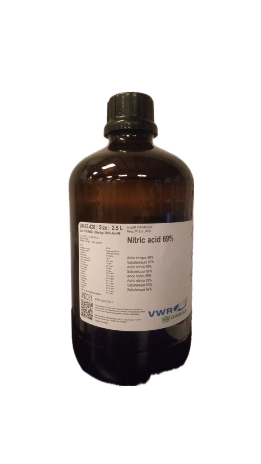 Nitric acid 69%, AnalaR NORMAPUR® ACS, Reag. Ph. Eur. Analytical ...