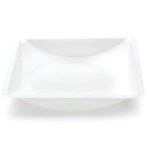 Weighing Boat, Plastic, Square with Round Bottom, Small Easy Pour Spout, Antistatic, 140 x 140 x 25mm, PS, White, 330mL