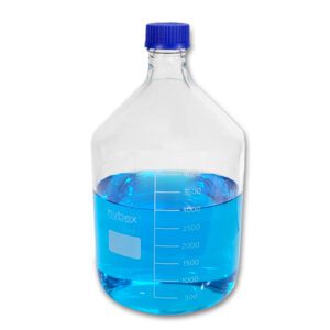 hybex Glass Media Storage Bottles, 5L with standard (GL45) blue cap, 1/ea.