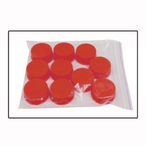 High temperature cap (RED - PBT Plastic /  up to 180C), GL45, 10/pk.