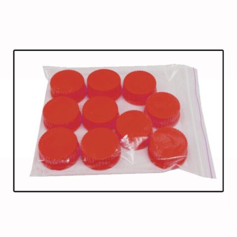 High temperature cap (RED - PBT Plastic /  up to 180C), GL45, 10/pk.