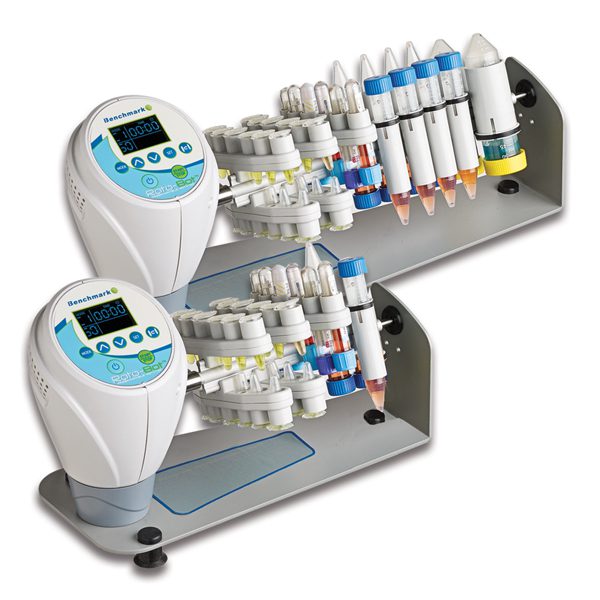 Benchmark Scientific, RotoBot Programmable Rotator, includes holders for 30x1.5ml, 8x15ml and 2x50ml