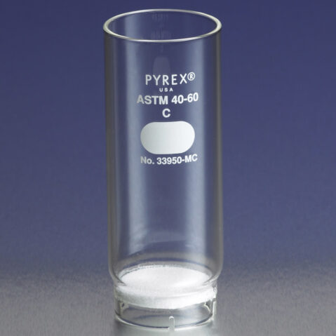 PYREX® 25 mm Diameter Coarse Porosity Fritted Thimble, 85 mm Long