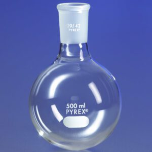 PYREX® 500 mL Short Neck Boiling Flask, Round Bottom, 29/42 Standard Taper Joint