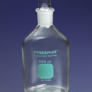 PYREXPLUS® 500 mL Narrow Mouth Reagent Storage Bottles with Standard Taper Stopper 6/Cs