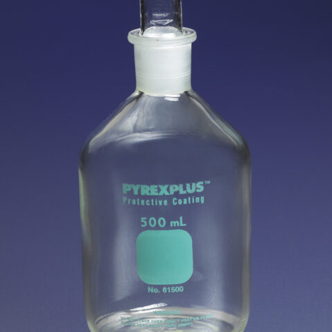 PYREXPLUS® 125 mL Narrow Mouth Reagent Storage Bottles with Standard Taper Stopper 12/Cs