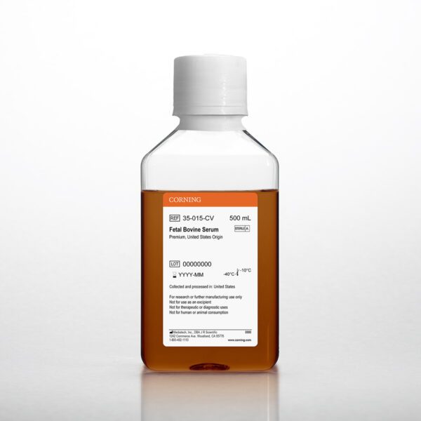 Corning® Fetal Bovine Serum, 500 mL, Premium, United States Origin (Heat Inactivated)