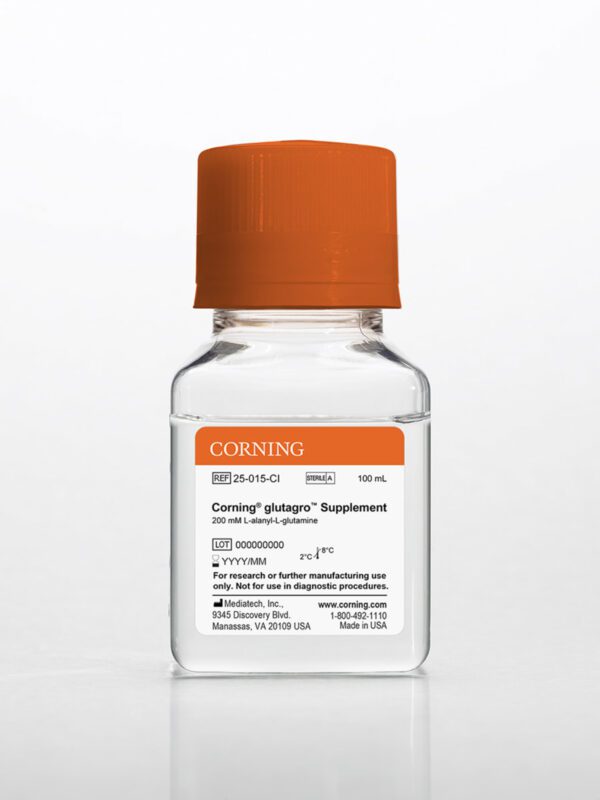 Corning® 100 mL glutagro™, 200 mM Solution, 100x [+] 8.5 g/L NaCI