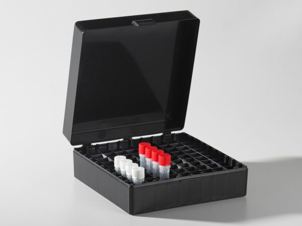 Axygen® Microcentrifuge Tube Storage Box, 100 x 1.5 to 2.0 mL, Opaque Black   2 / Cs