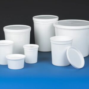 Sample Container, Multi-Purpose, HDPE, Economy Style, 32oz (960mL), Separate Snap Lid, White